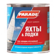 Лак яхтный алкидно-уретановый полуматовый "PARADE" L-20 0,75 л